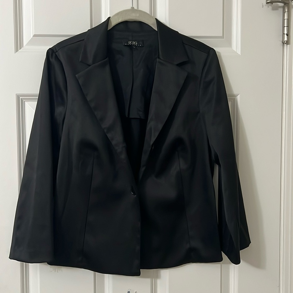 BCBG by Maxazria black satin jacket